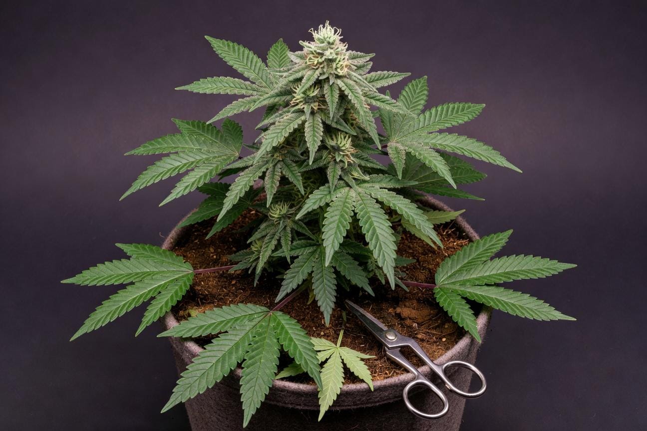 Defoliacja konopi - kiedy może pomóc, a kiedy zaszkodzić?